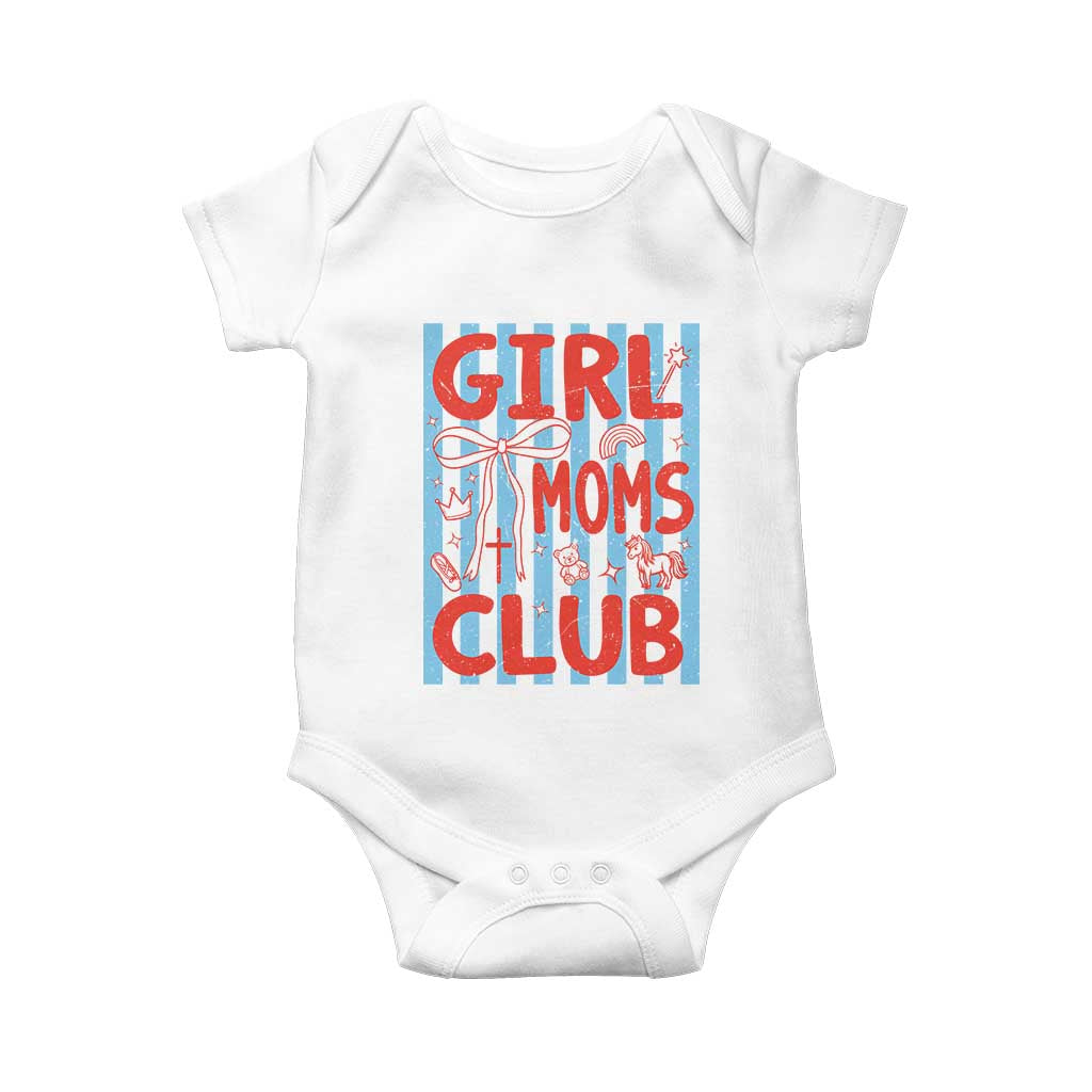 Girl Mom Club Baby Onesie Pregnancy Announcement First Time Mother's Day TS14 White Print Your Wear