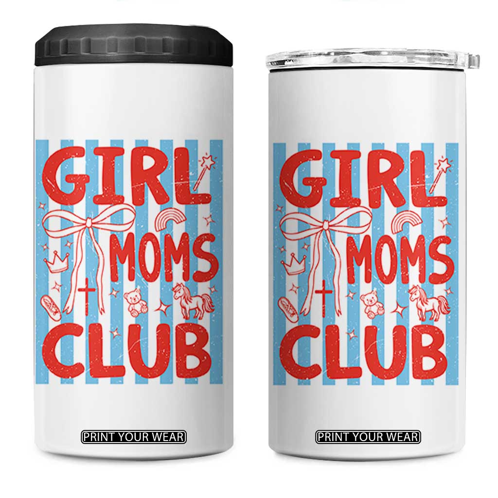 Girl Mom Club 4 in 1 Can Cooler Tumbler Pregnancy Announcement First Time Mother's Day TS14 One Size: 16 oz White Print Your Wear