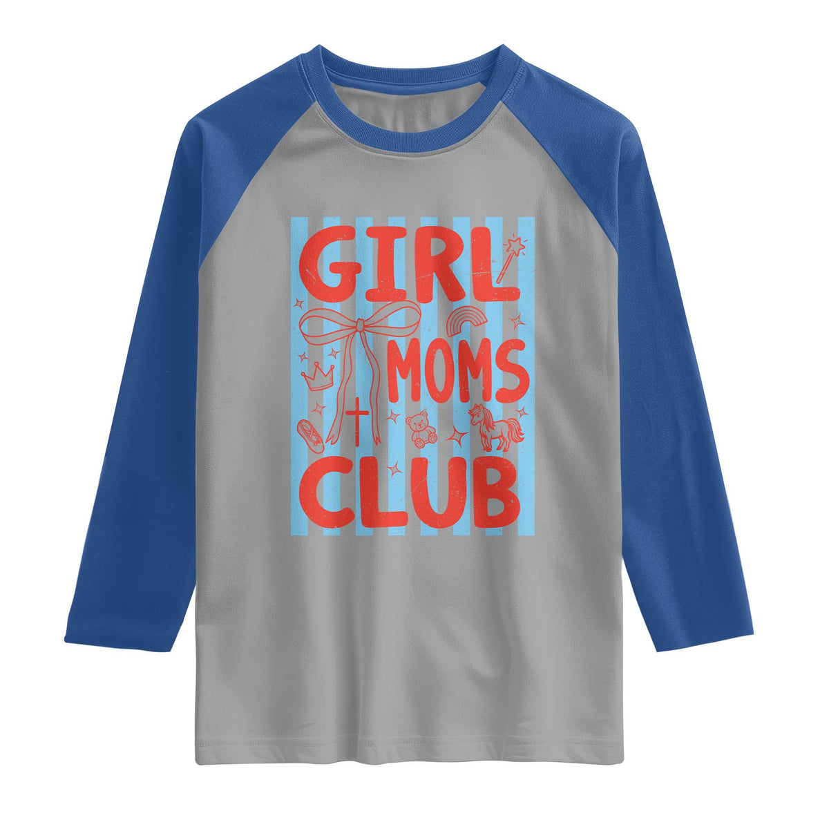 Girl Mom Club Raglan Shirt Pregnancy Announcement First Time Mother's Day TS14 Sport Gray Royal Print Your Wear