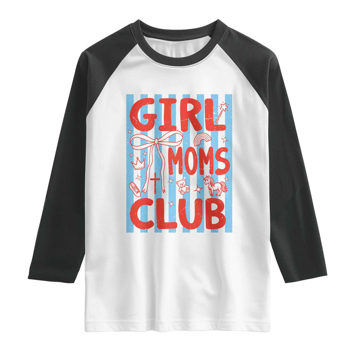 Girl Mom Club Raglan Shirt Pregnancy Announcement First Time Mother's Day TS14 White Black Print Your Wear