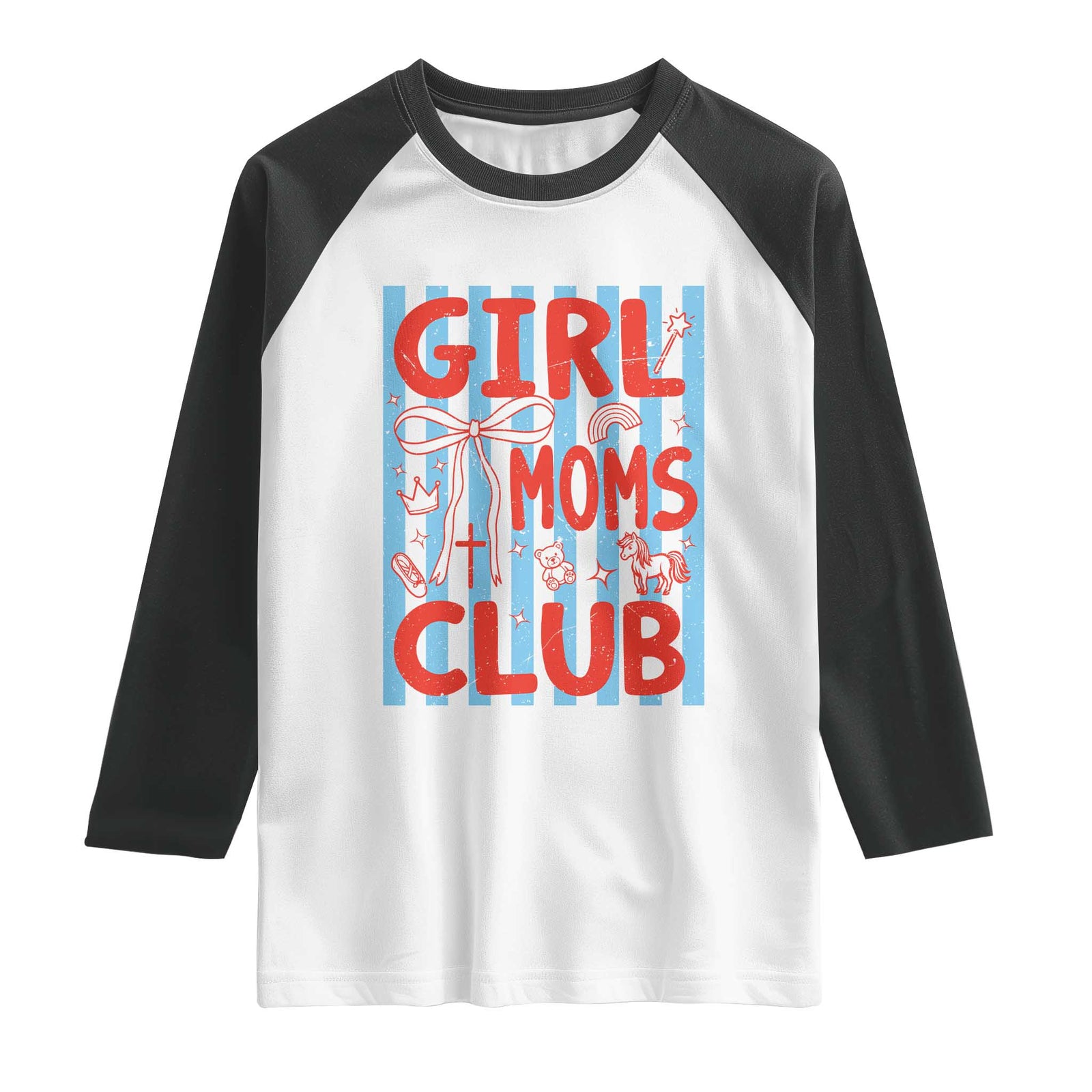 Girl Mom Club Raglan Shirt Pregnancy Announcement First Time Mother's Day TS14 White Black Print Your Wear
