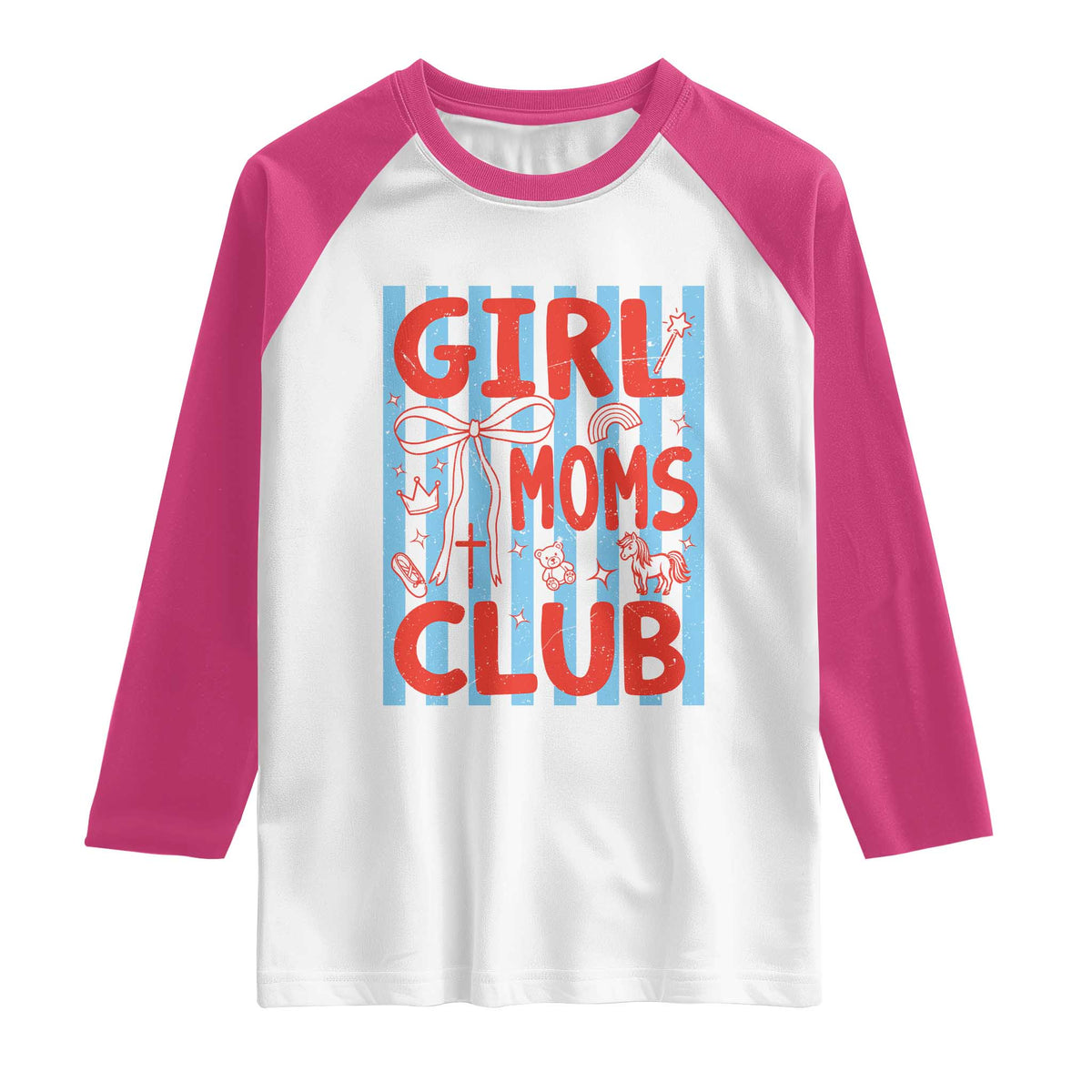 Girl Mom Club Raglan Shirt Pregnancy Announcement First Time Mother's Day TS14 White Heliconia Print Your Wear