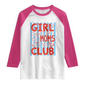 Girl Mom Club Raglan Shirt Pregnancy Announcement First Time Mother's Day TS14 White Heliconia Print Your Wear