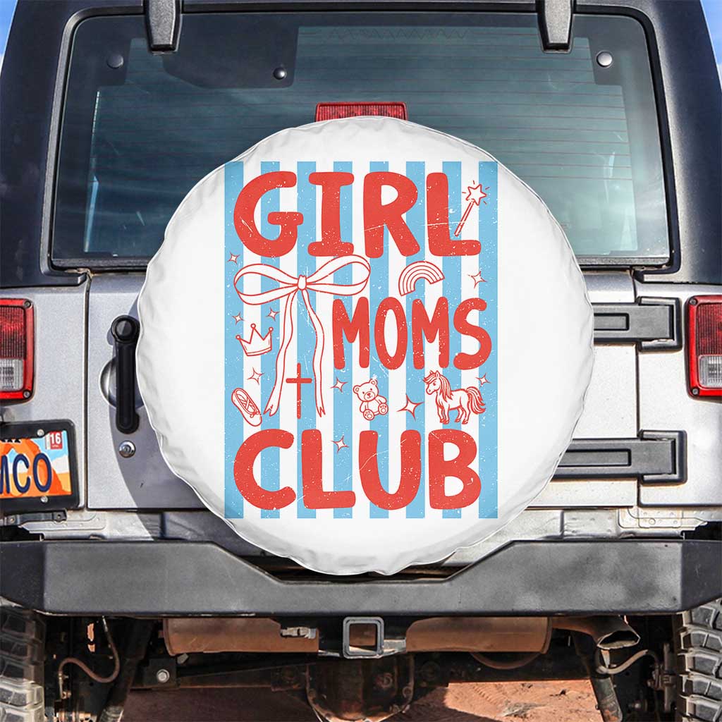 Girl Mom Club Spare Tire Cover Pregnancy Announcement First Time Mother's Day TS14 No hole White Print Your Wear