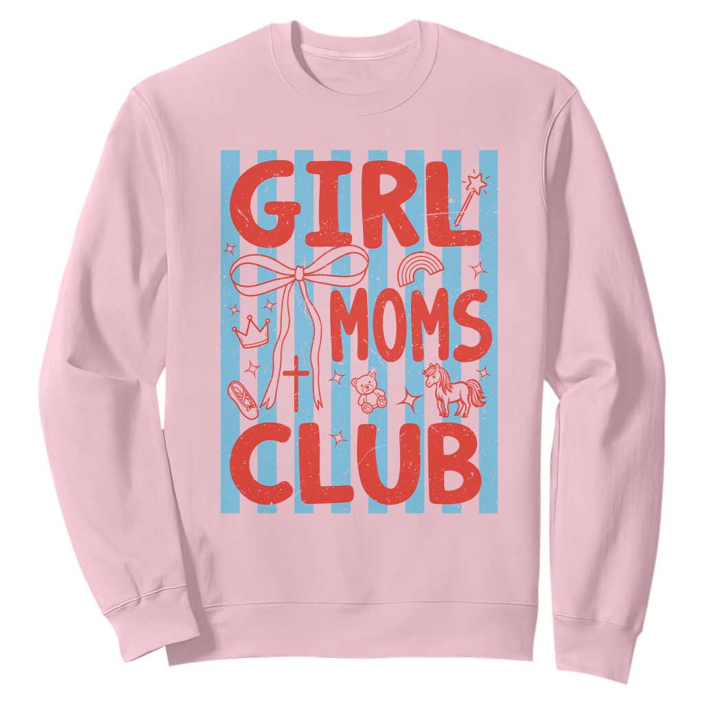Girl Mom Club Sweatshirt Pregnancy Announcement First Time Mother's Day TS14 Light Pink Print Your Wear