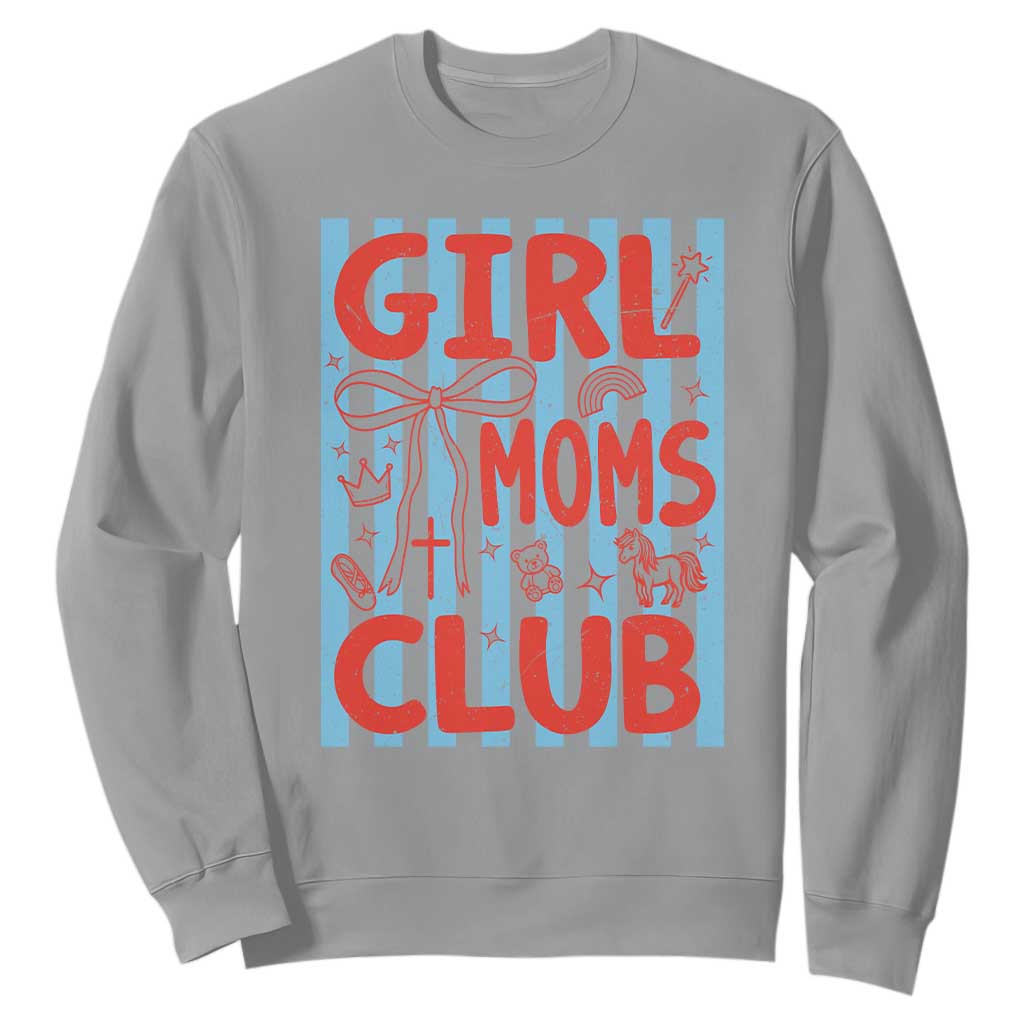Girl Mom Club Sweatshirt Pregnancy Announcement First Time Mother's Day TS14 Sport Gray Print Your Wear