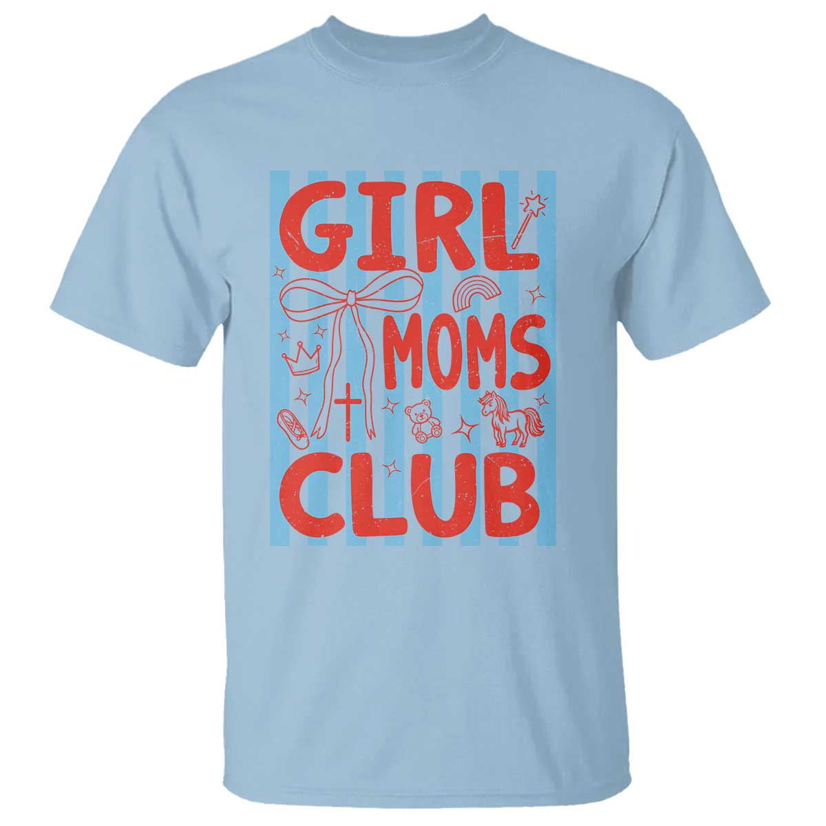 Girl Mom Club T Shirt Pregnancy Announcement First Time Mother's Day TS14 Light Blue Print Your Wear