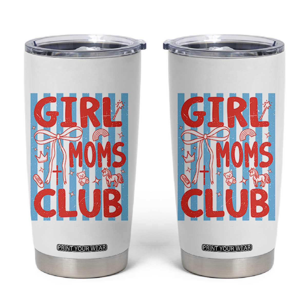 Girl Mom Club Tumbler Cup Pregnancy Announcement First Time Mother's Day TS14 White Print Your Wear