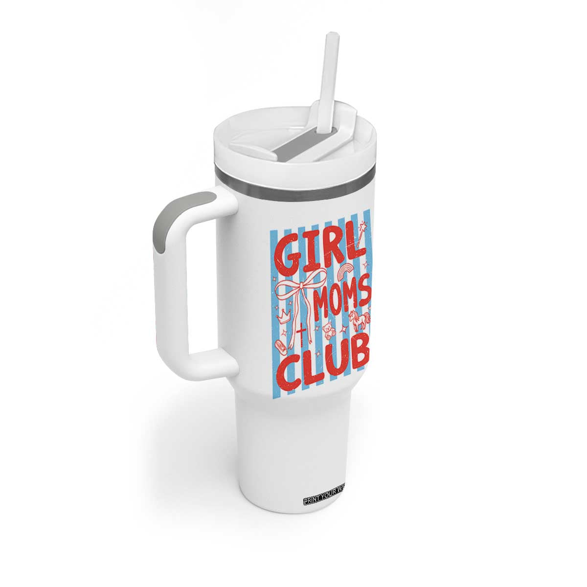 Girl Mom Club Tumbler With Handle Pregnancy Announcement First Time Mother's Day TS14 Print Your Wear
