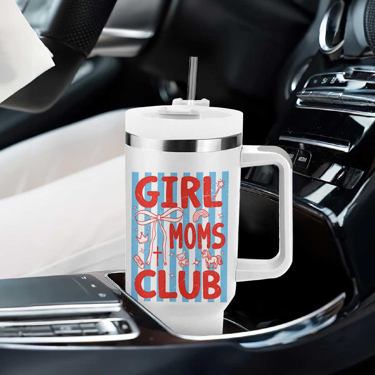 Girl Mom Club Tumbler With Handle Pregnancy Announcement First Time Mother's Day TS14 Print Your Wear
