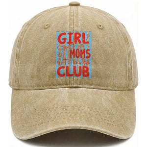 Girl Mom Club Washed Cotton Baseball Cap Pregnancy Announcement First Time Mother's Day TS14 Print Your Wear