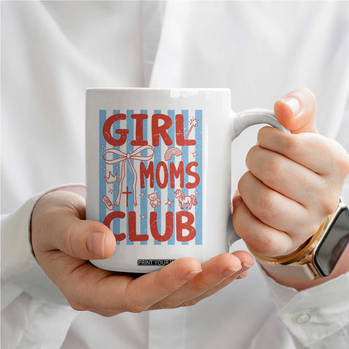 Girl Mom Club Coffee Mug Pregnancy Announcement First Time Mother's Day TS14 Print Your Wear