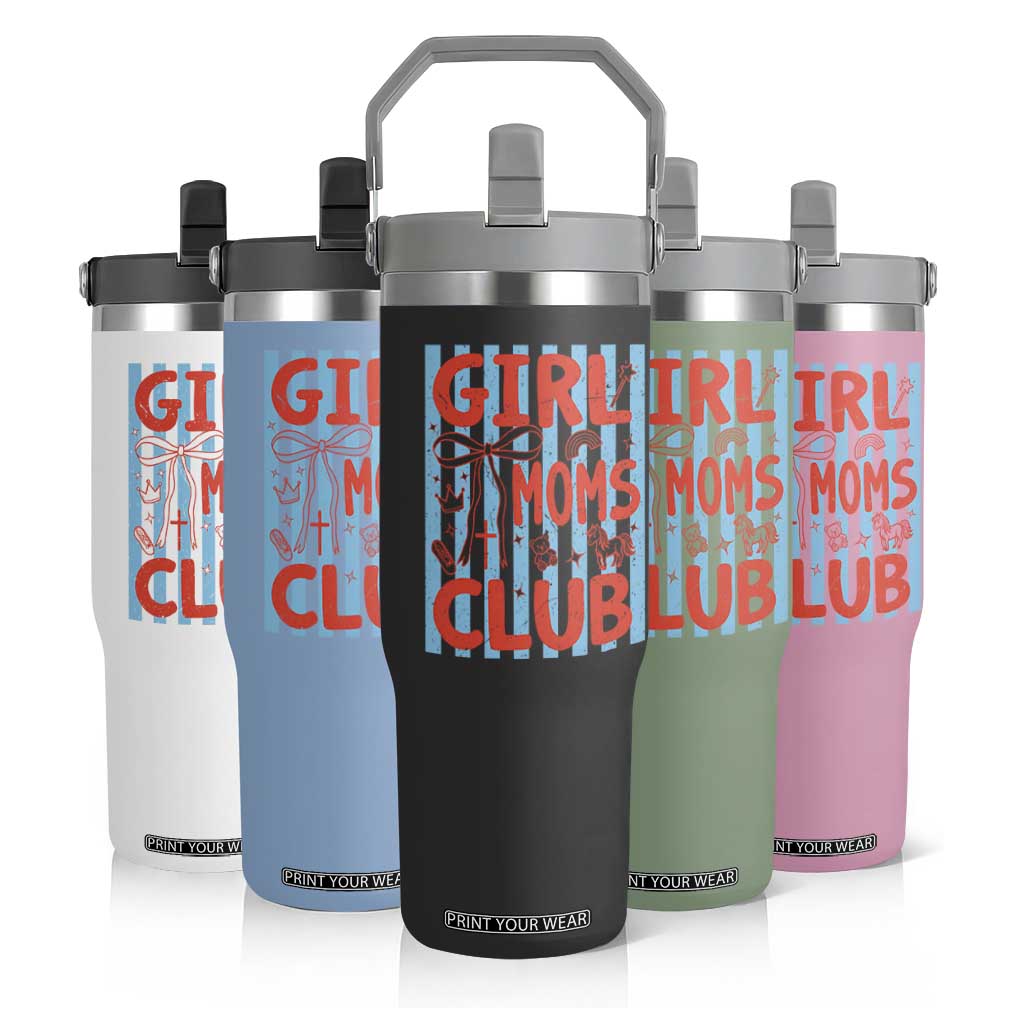 Girl Mom Club Flip Straw Tumbler Pregnancy Announcement First Time Mother's Day TS14 Print Your Wear