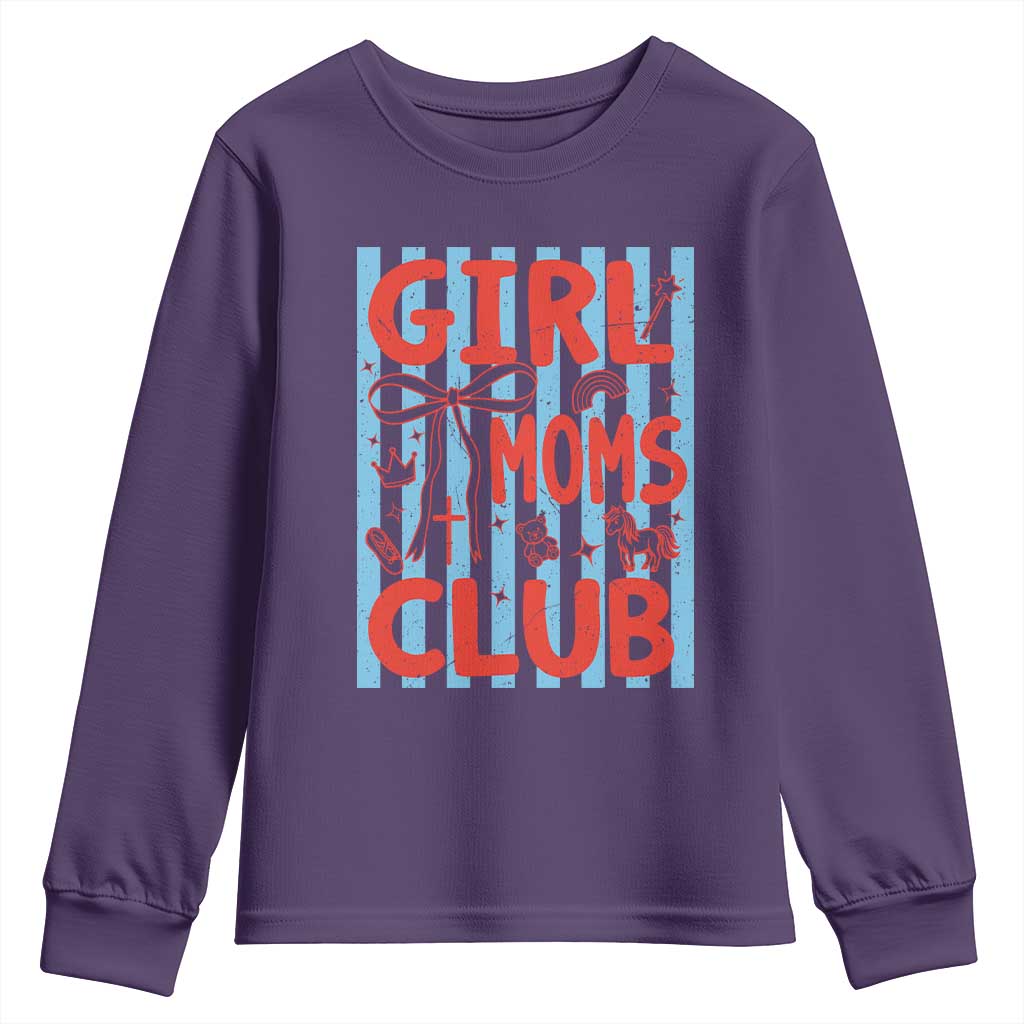 Girl Mom Club Youth Sweatshirt Pregnancy Announcement First Time Mother's Day TS14 Purple Print Your Wear