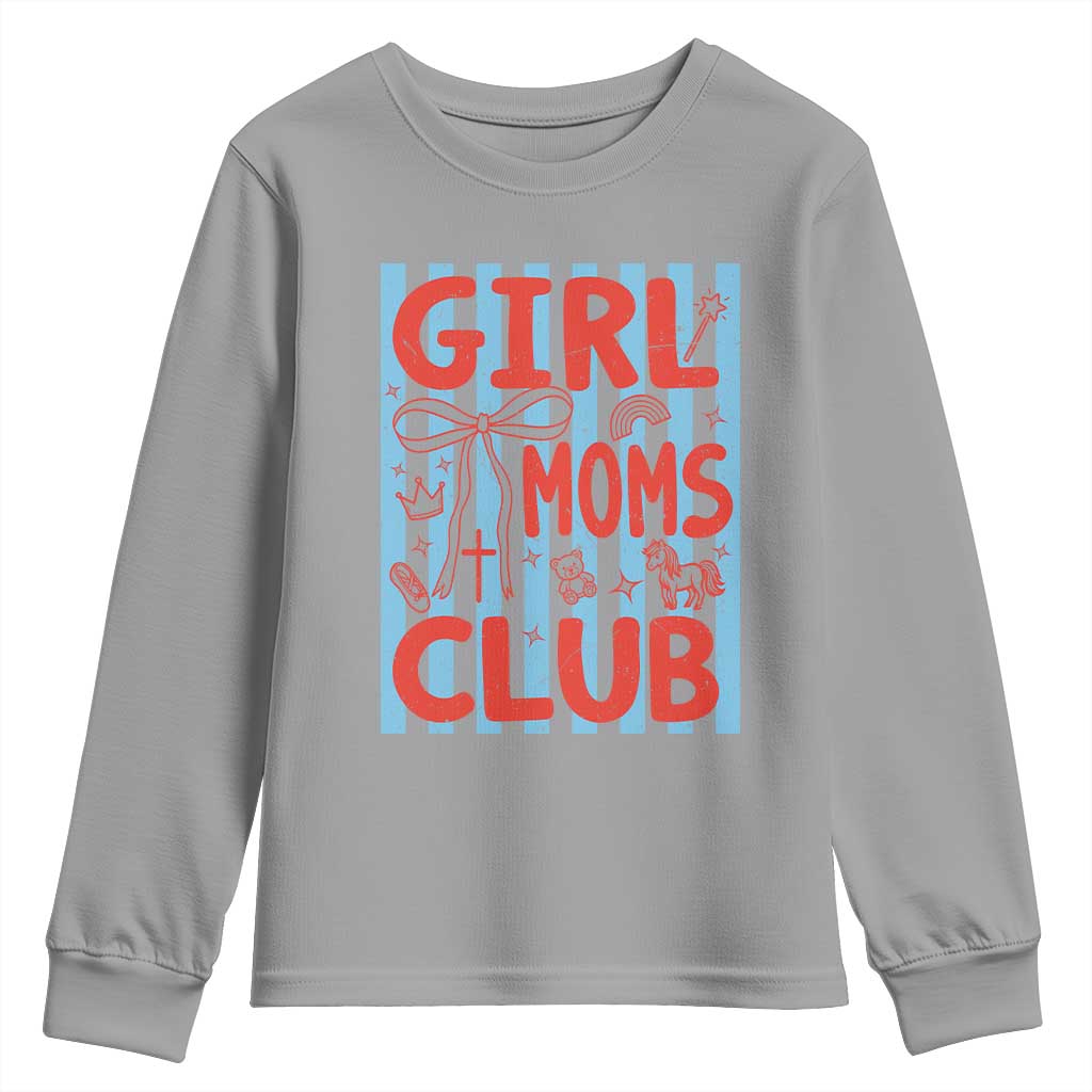 Girl Mom Club Youth Sweatshirt Pregnancy Announcement First Time Mother's Day TS14 Sport Gray Print Your Wear