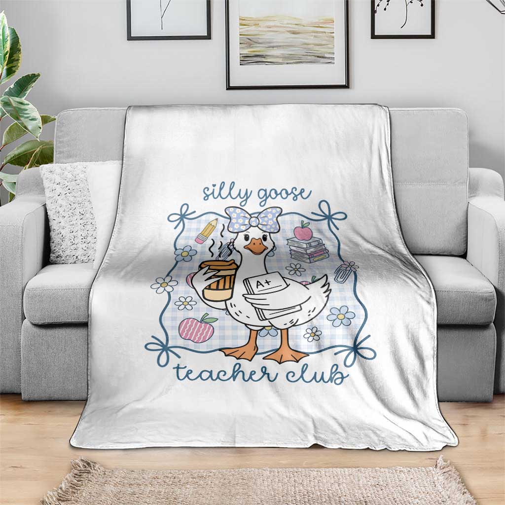 Silly Goose Teacher Club Throw Blanket Funny Back to School First Day TS14 Print Your Wear
