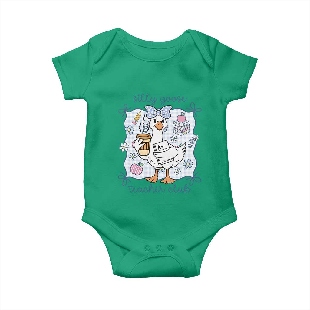 Silly Goose Teacher Club Baby Onesie Funny Back to School First Day TS14 Irish Green Print Your Wear