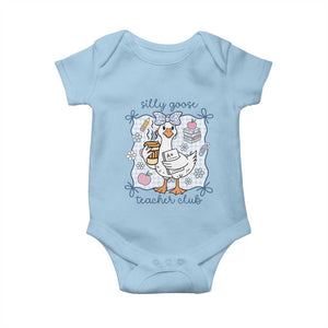 Silly Goose Teacher Club Baby Onesie Funny Back to School First Day TS14 Light Blue Print Your Wear