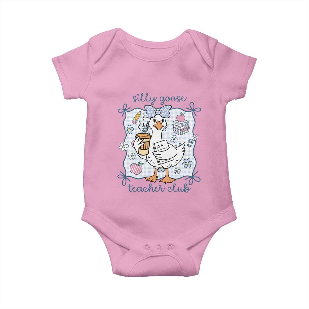 Silly Goose Teacher Club Baby Onesie Funny Back to School First Day TS14 Light Pink Print Your Wear
