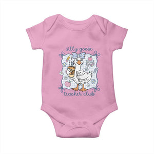 Silly Goose Teacher Club Baby Onesie Funny Back to School First Day TS14 Light Pink Print Your Wear