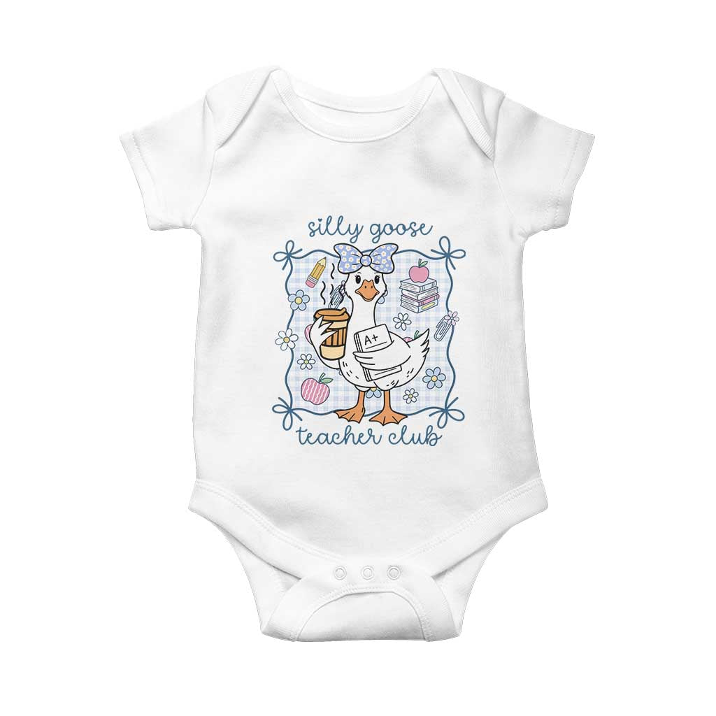 Silly Goose Teacher Club Baby Onesie Funny Back to School First Day TS14 White Print Your Wear