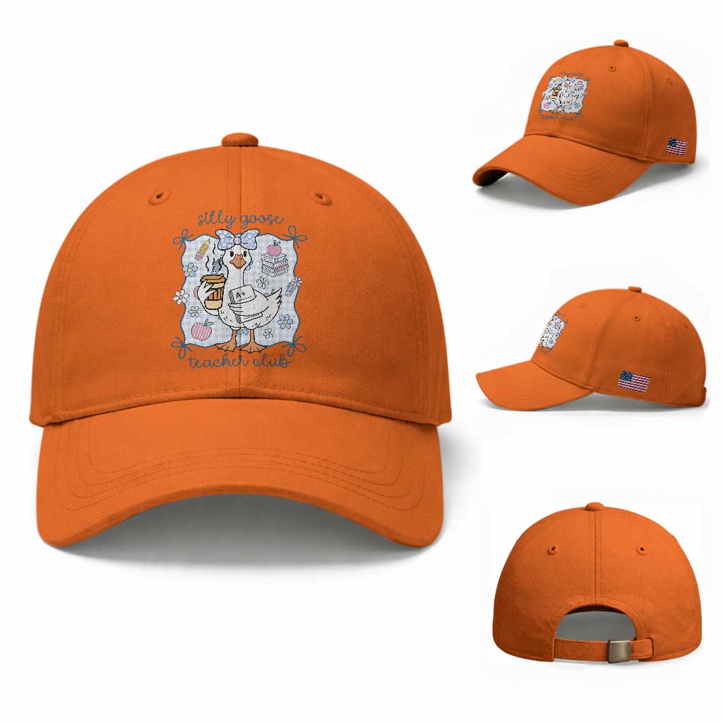 Silly Goose Teacher Club Baseball Cap Funny Back to School First Day TS14 Baseball Cap Universal Fit Orange Print Your Wear