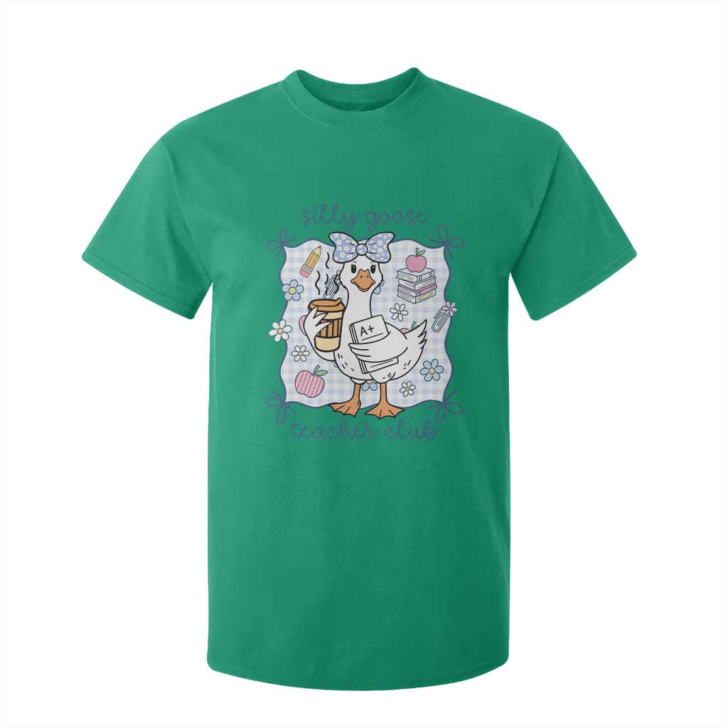 Silly Goose Teacher Club T Shirt For Kid Funny Back to School First Day TS14 Irish Green Print Your Wear