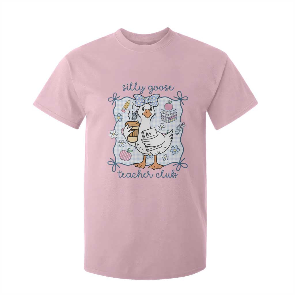 Silly Goose Teacher Club T Shirt For Kid Funny Back to School First Day TS14 Light Pink Print Your Wear