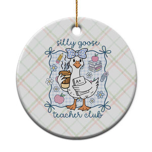 Silly Goose Teacher Club Ceramic Ornament Funny Back to School First Day TS14 1pc Christmas Plaid Print Your Wear