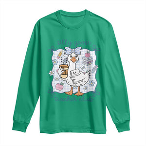 Silly Goose Teacher Club Long Sleeve Shirt Funny Back to School First Day TS14 Irish Green Print Your Wear