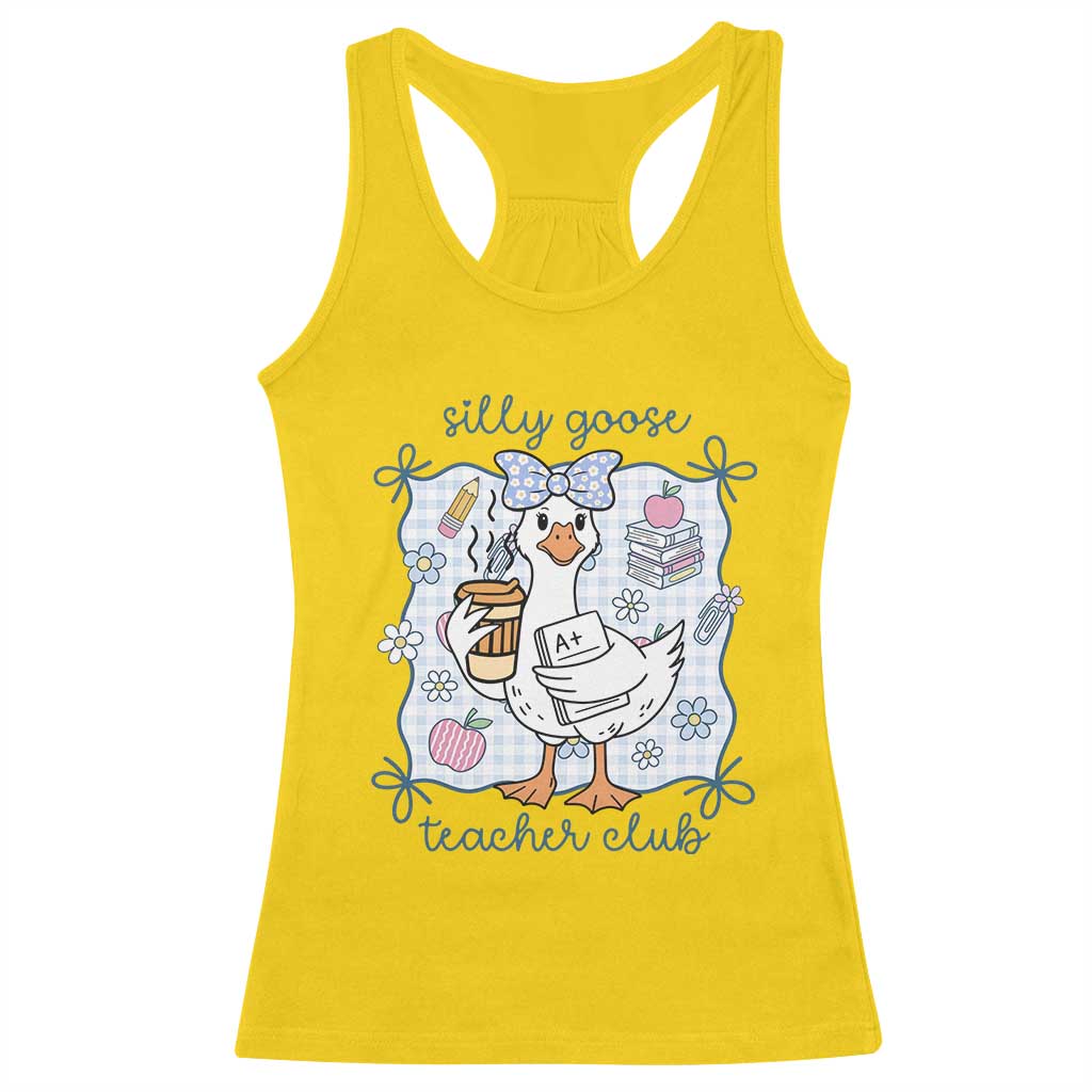 Silly Goose Teacher Club Racerback Tank Top Funny Back to School First Day TS14 Daisy Print Your Wear