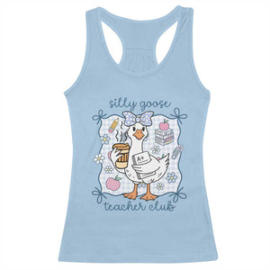 Silly Goose Teacher Club Racerback Tank Top Funny Back to School First Day TS14 Light Blue Print Your Wear