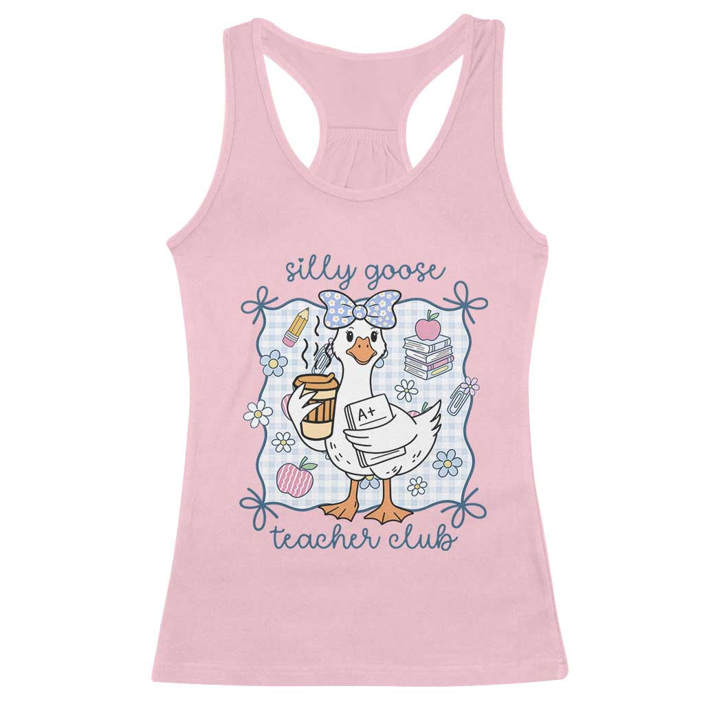 Silly Goose Teacher Club Racerback Tank Top Funny Back to School First Day TS14 Light Pink Print Your Wear
