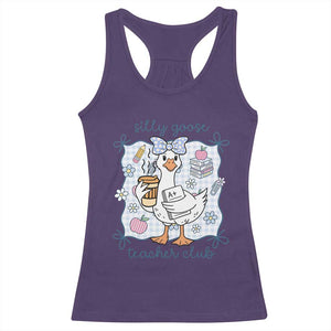 Silly Goose Teacher Club Racerback Tank Top Funny Back to School First Day TS14 Purple Print Your Wear