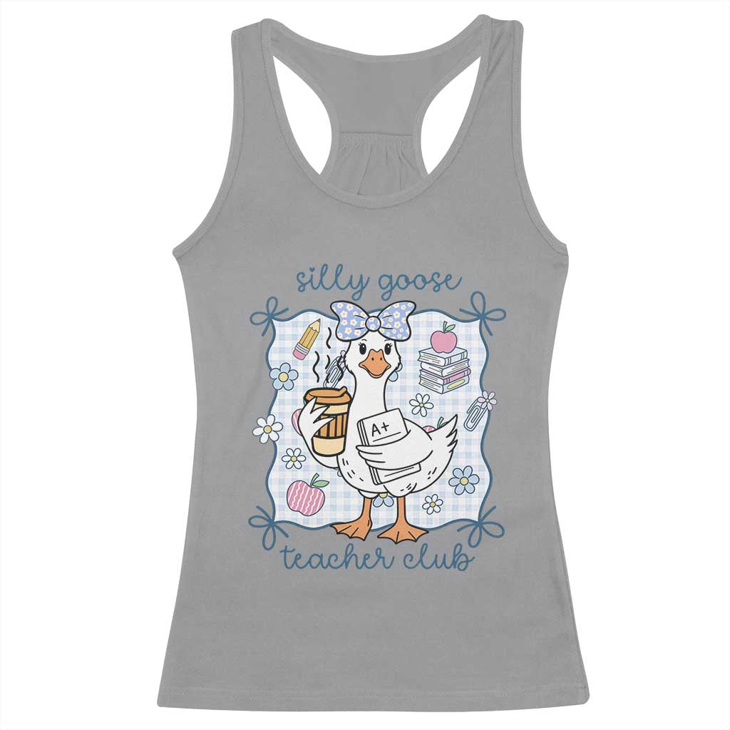 Silly Goose Teacher Club Racerback Tank Top Funny Back to School First Day TS14 Sport Gray Print Your Wear