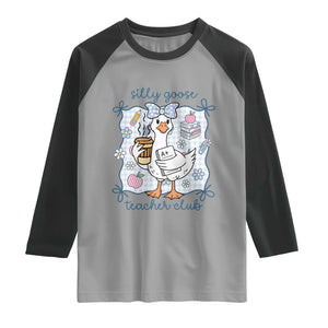 Silly Goose Teacher Club Raglan Shirt Funny Back to School First Day TS14 Sport Gray Black Print Your Wear