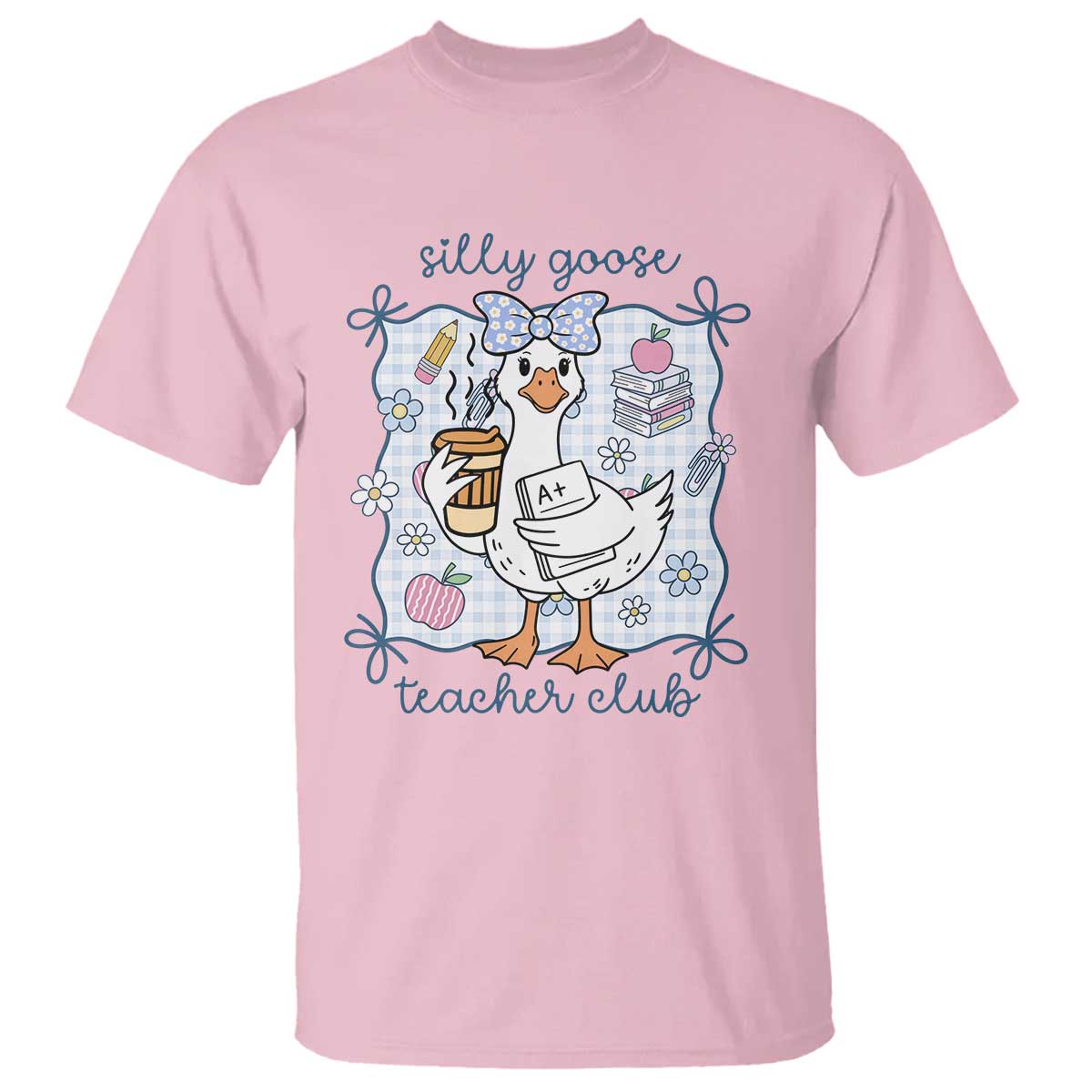 Silly Goose Teacher Club T Shirt Funny Back to School First Day TS14 Light Pink Print Your Wear