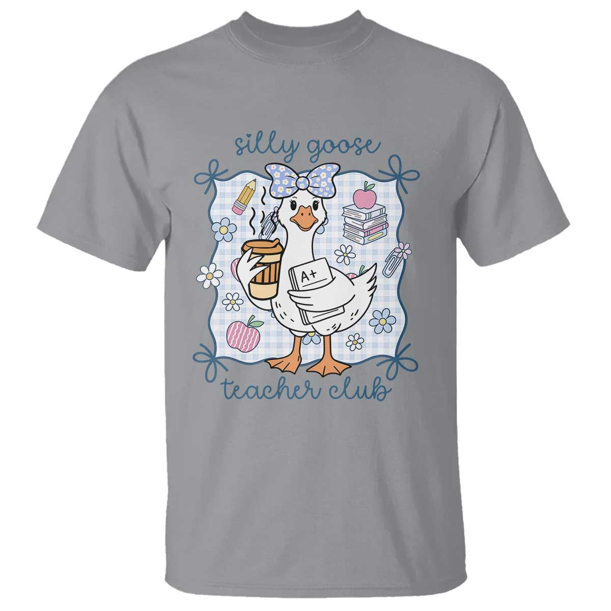 Silly Goose Teacher Club T Shirt Funny Back to School First Day TS14 Sport Gray Print Your Wear