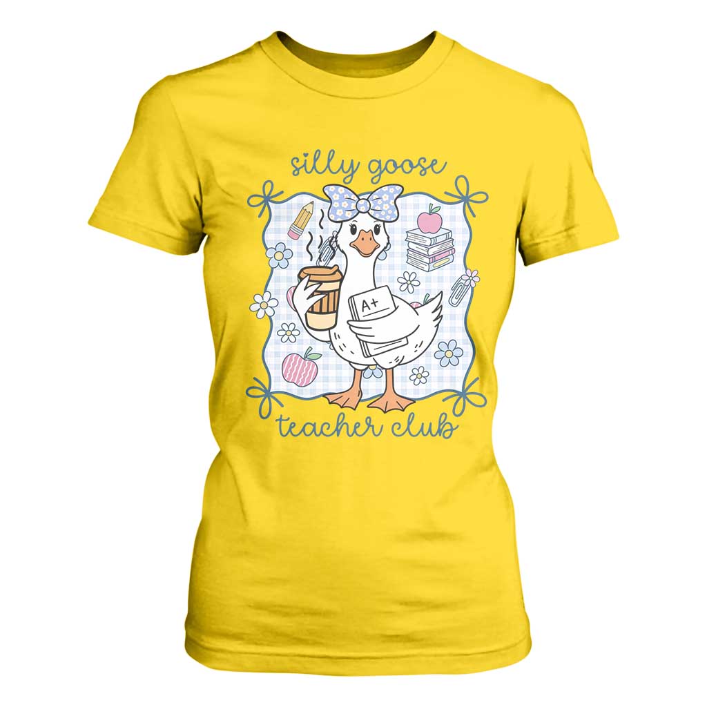 Silly Goose Teacher Club T Shirt For Women Funny Back to School First Day TS14 Daisy Print Your Wear