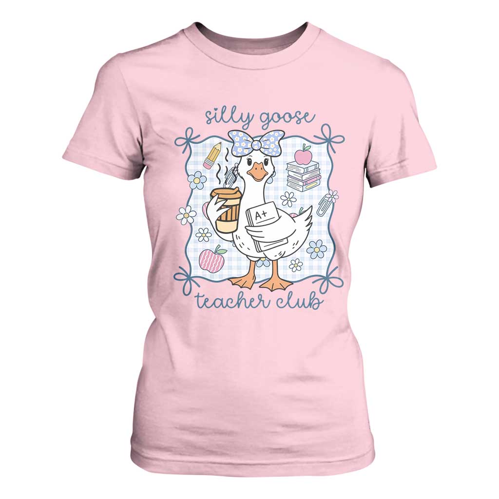 Silly Goose Teacher Club T Shirt For Women Funny Back to School First Day TS14 Light Pink Print Your Wear