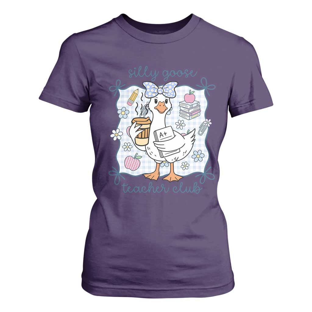 Silly Goose Teacher Club T Shirt For Women Funny Back to School First Day TS14 Purple Print Your Wear