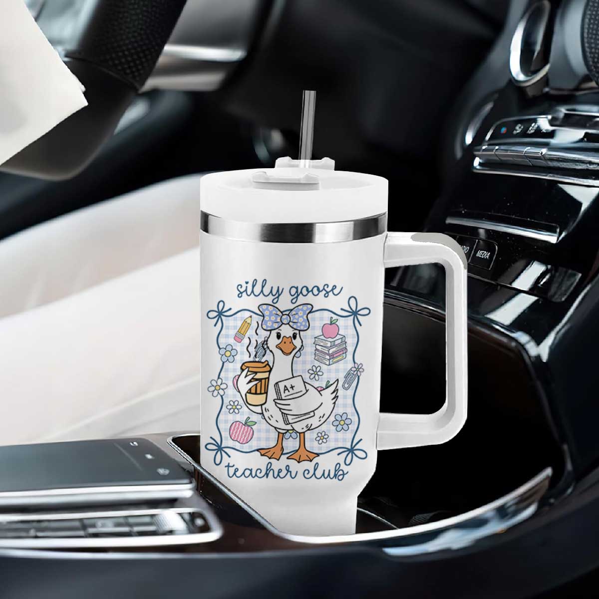 Silly Goose Teacher Club Tumbler With Handle Funny Back to School First Day TS14 Print Your Wear