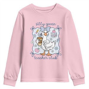 Silly Goose Teacher Club Youth Sweatshirt Funny Back to School First Day TS14 Light Pink Print Your Wear