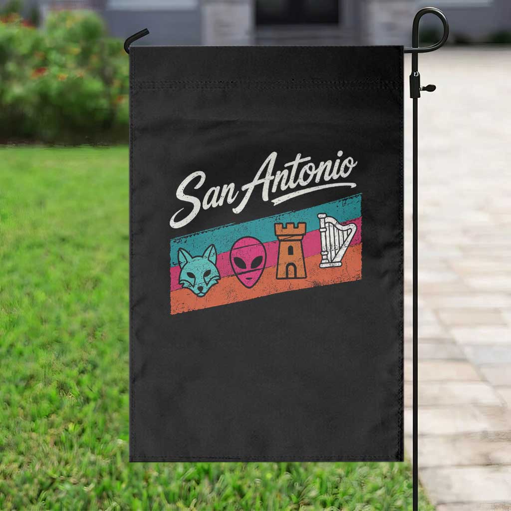 Funny Fox Alien Castle Harper Meme Garden Flag San Antonio Texas Pride Sports Fan