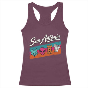Funny Fox Alien Castle Harper Meme Racerback Tank Top San Antonio Texas Pride Sports Fan