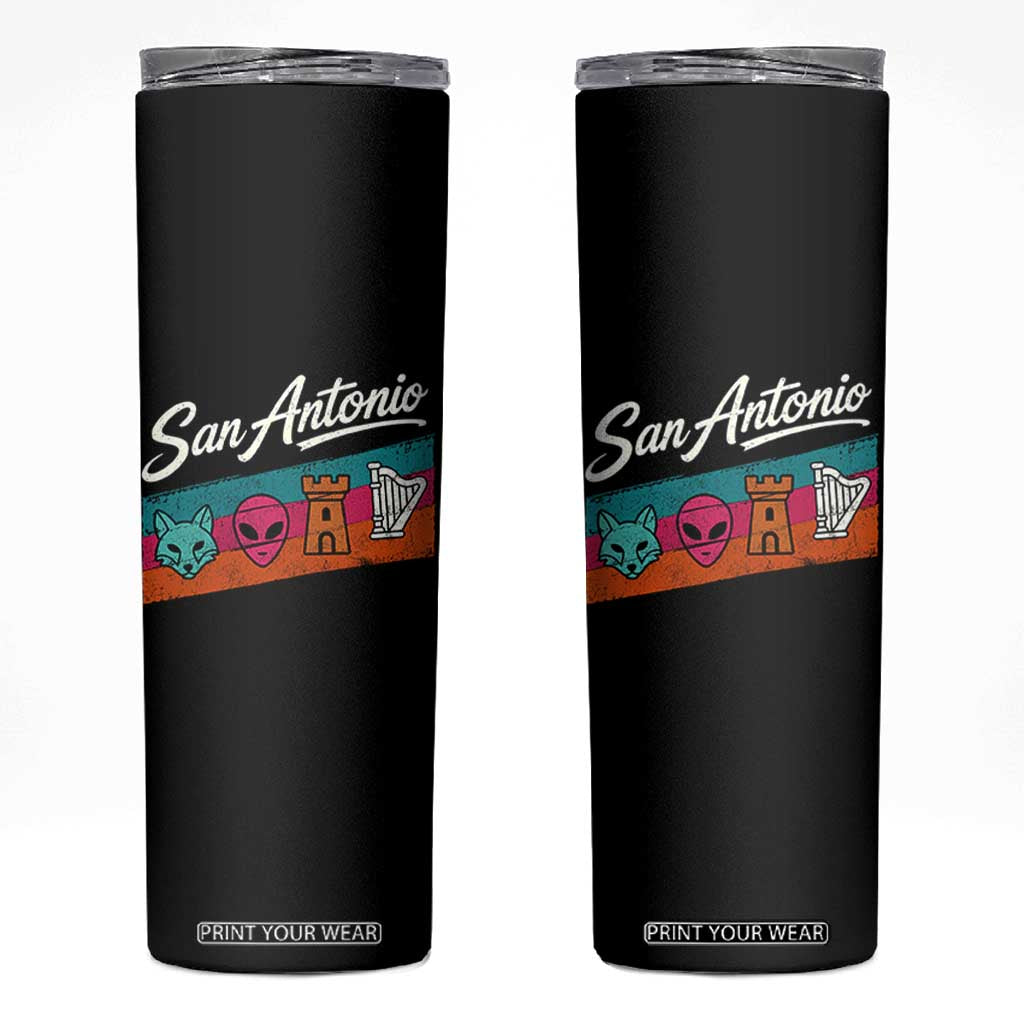 Funny Fox Alien Castle Harper Meme Skinny Tumbler San Antonio Texas Pride Sports Fan