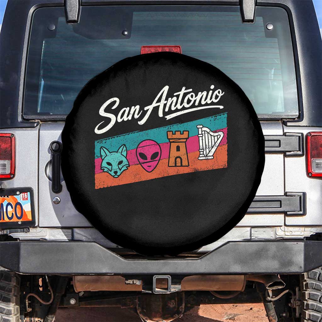 Funny Fox Alien Castle Harper Meme Spare Tire Cover San Antonio Texas Pride Sports Fan TS14 No hole Black Print Your Wear