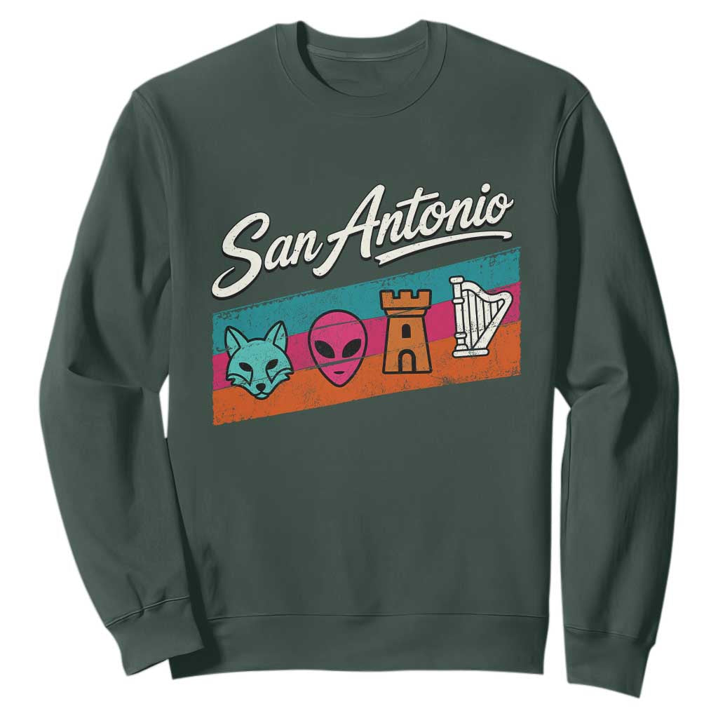 Funny Fox Alien Castle Harper Meme Sweatshirt San Antonio Texas Pride Sports Fan