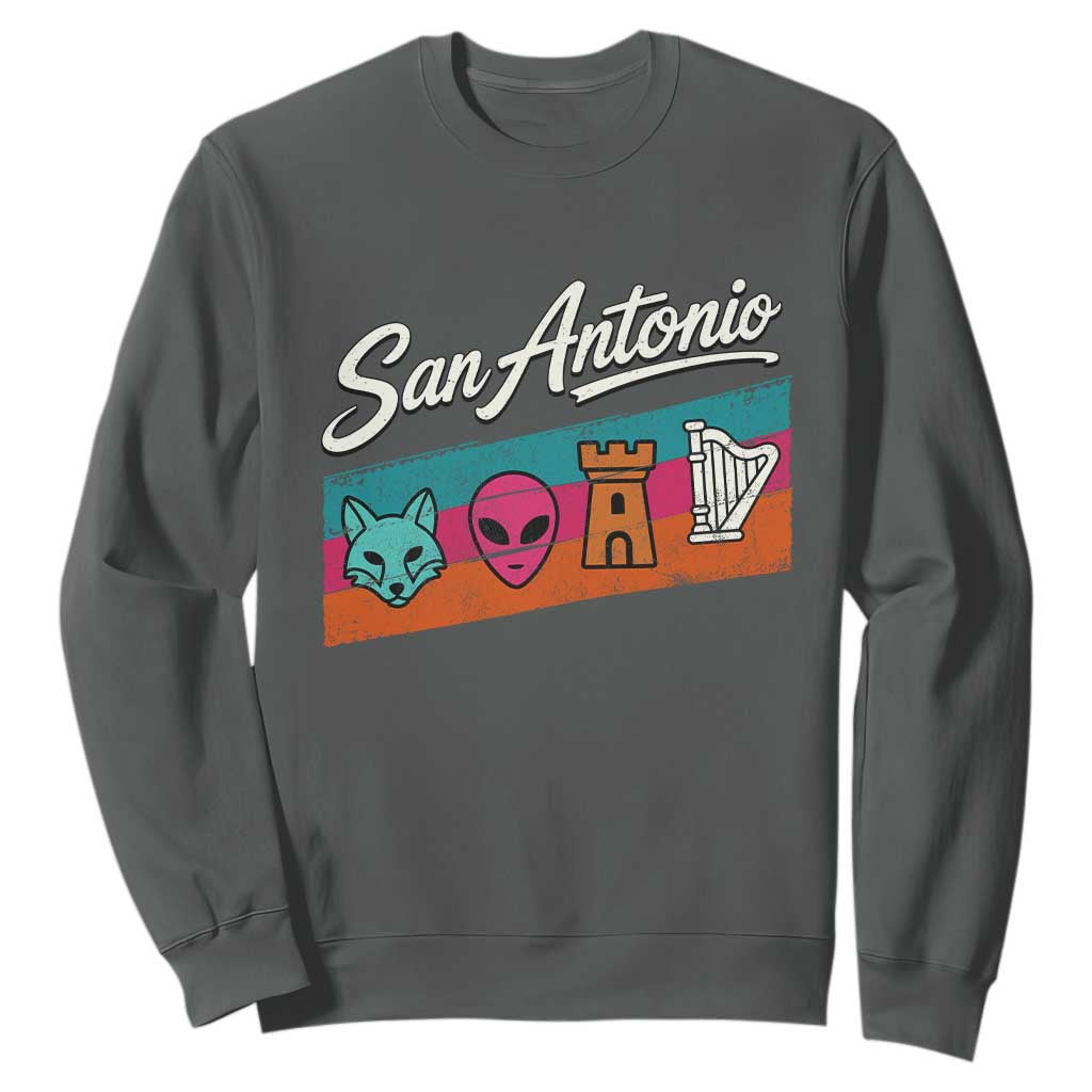 Funny Fox Alien Castle Harper Meme Sweatshirt San Antonio Texas Pride Sports Fan