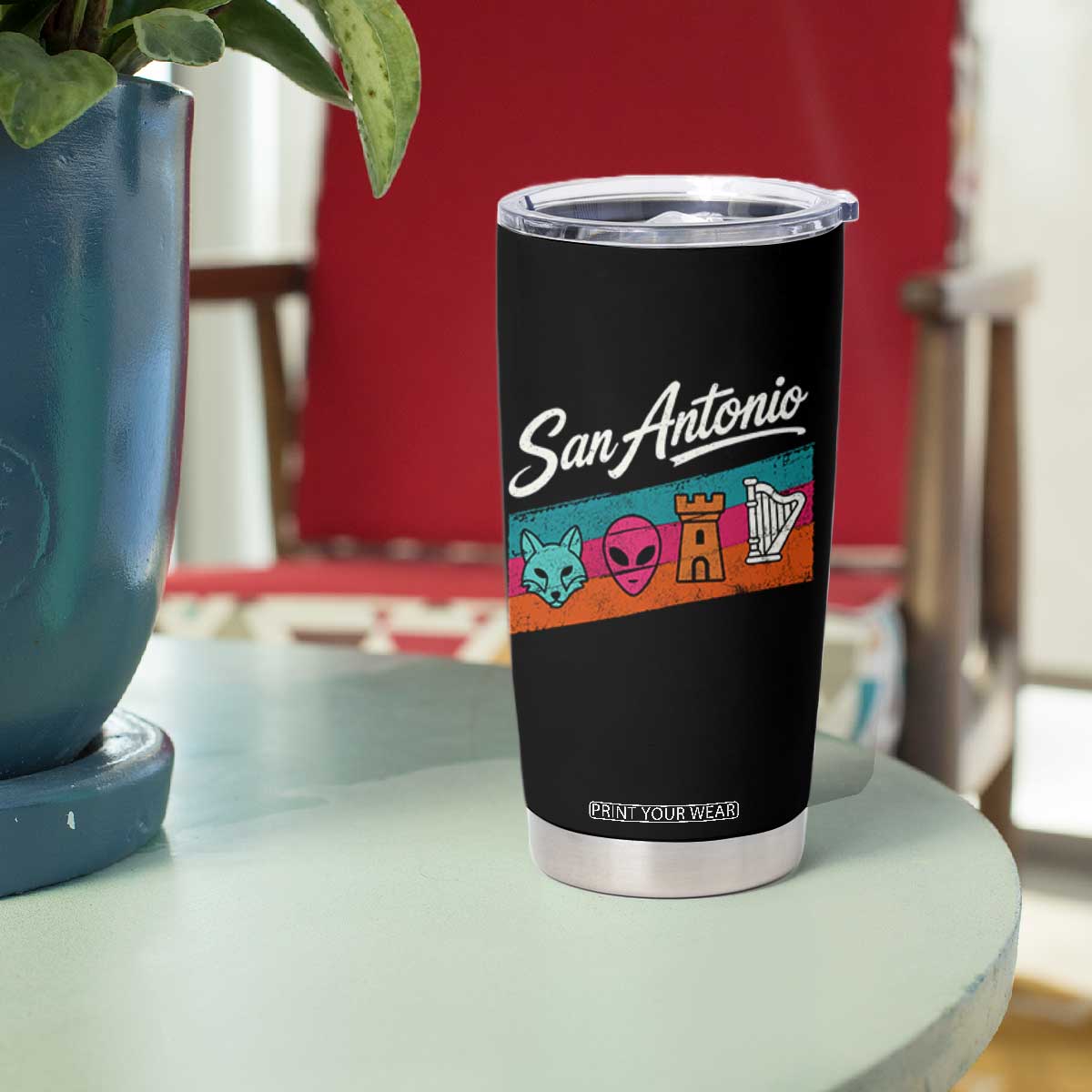 Funny Fox Alien Castle Harper Meme Tumbler Cup San Antonio Texas Pride Sports Fan